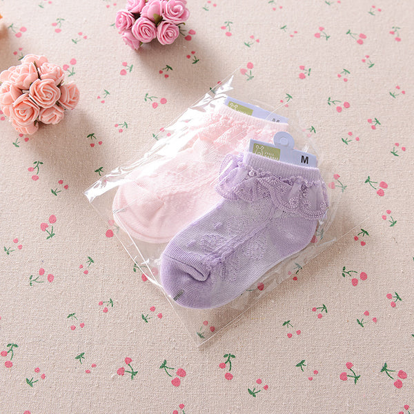 Retro Lace Ruffle Ankle Length Socks