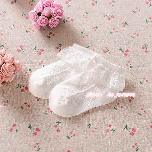 Retro Lace Ruffle Ankle Length Socks
